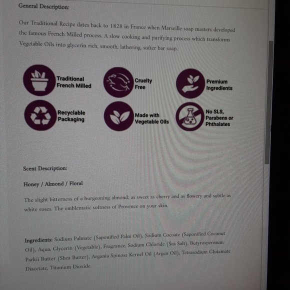 A LA MAISON de Provence Sweet Almond hand & body lotion and (4)bars of Soap - Picture 8 of 9